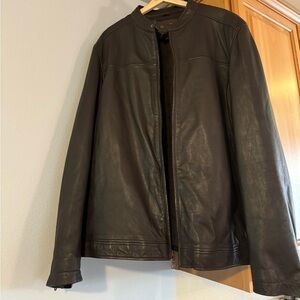 Brown genuine leather jacket